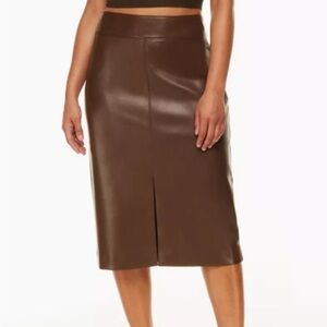 Babaton Pegu Rich Brown Pencil Skirt